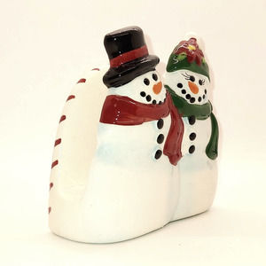 Napkin Holder Ceramic by Holiday Snowfolk  New in Box